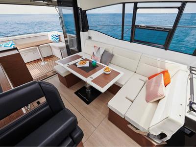 Salon of Black Pearl, a Jeanneau NC 37 motorboat at Makarska, Croatia