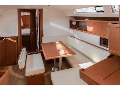 Salon of Slide, a Beneteau Oceanis 45 sailboat at Tivat, Montenegro