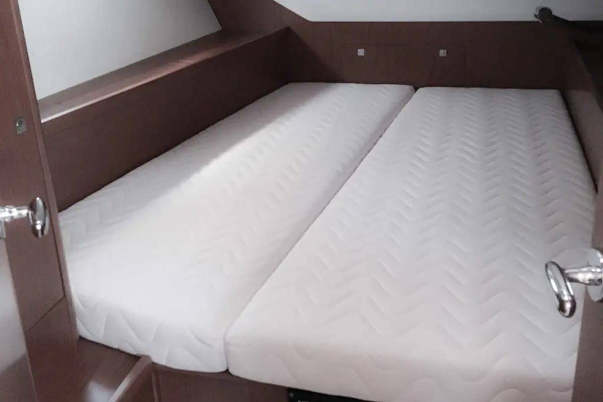Cabin on Slide, a Beneteau Oceanis 45 sailboat at Tivat, Montenegro