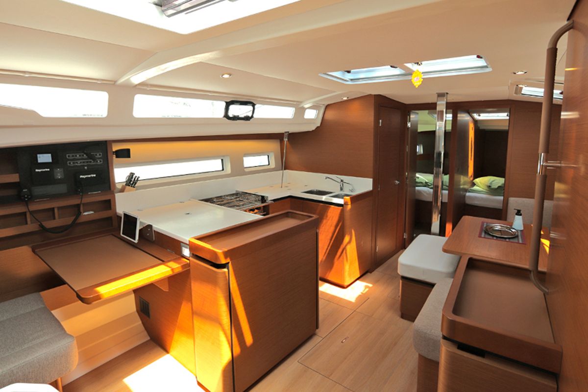 Galley of Ermis, a Jeanneau Sun Odyssey 440 sailboat at Lavreotiki Municipal Unit, Greece