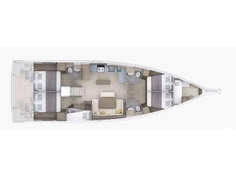 Floor plan of AYCA, a Beneteau Oceanis 52 sailboat at Kos, Greece