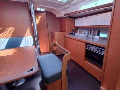 Galley of Sanluis Blues, a Dufour 430 sailboat at Rodi Garganico, Italy