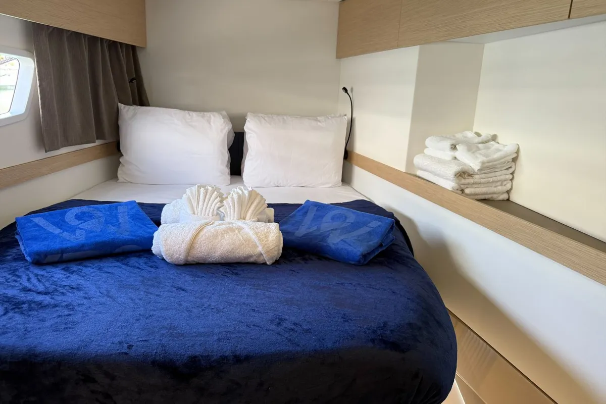 Pretty Penny, a Fountaine Pajot Elba 45 catamaran at Road Town, British Virgin Islands