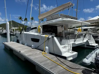 Pretty Penny, a Fountaine Pajot Elba 45 catamaran at Road Town, British Virgin Islands