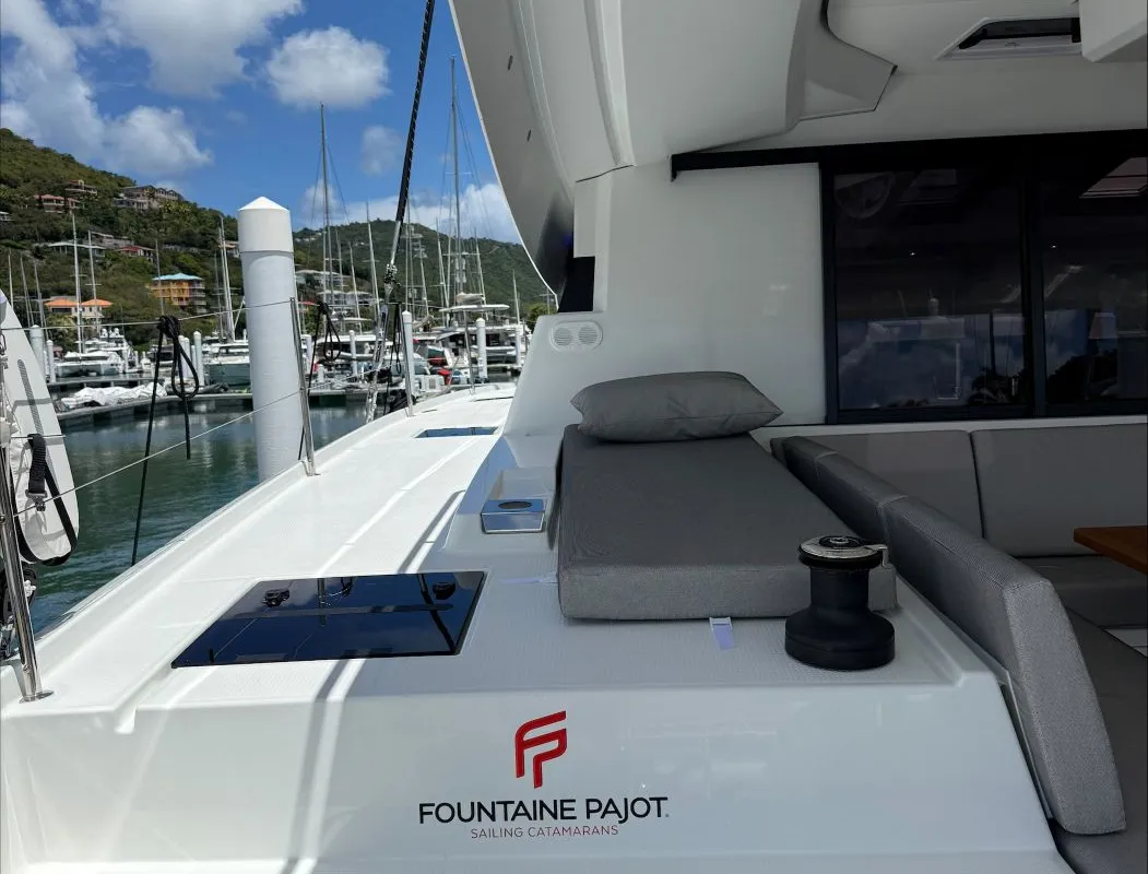 Pretty Penny, a Fountaine Pajot Elba 45 catamaran at Road Town, British Virgin Islands