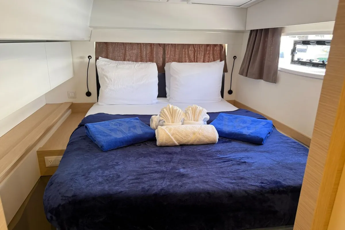 Pretty Penny, a Fountaine Pajot Elba 45 catamaran at Road Town, British Virgin Islands