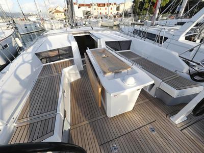 Deck of Black Jack, a Beneteau Oceanis 46.1 sailboat at Dubrovnik, Croatia