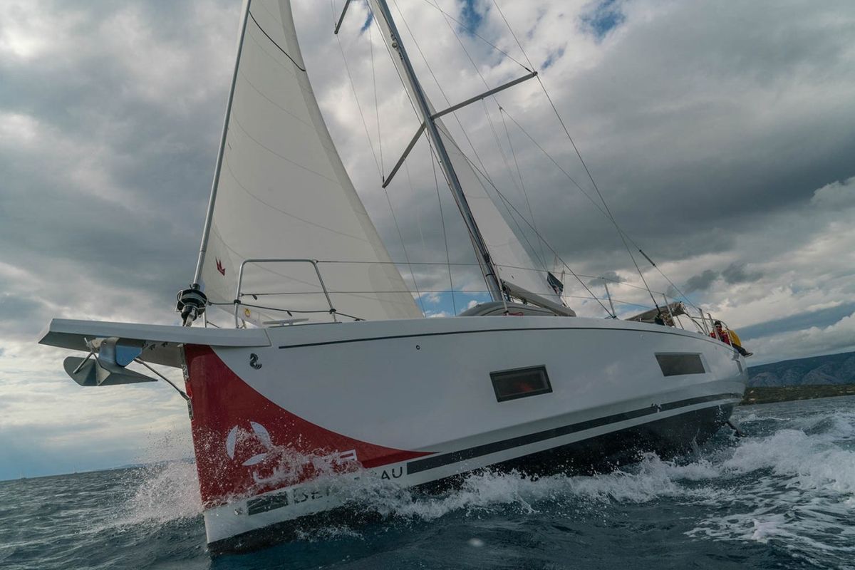 Exterior view of Black Jack, a Beneteau Oceanis 46.1 sailboat at Dubrovnik, Croatia