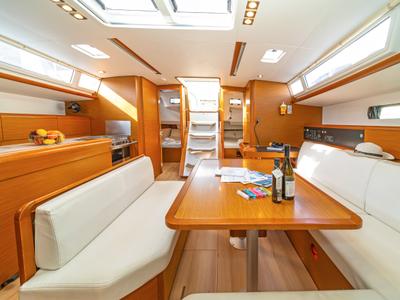Galley of Aurelia, a Jeanneau Sun Odyssey 479 sailboat at Municipal Unit of Rhodes, Greece