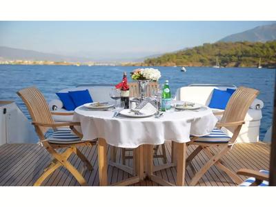 Deck of Sirocco, a Gulet Motoryacht yacht at Fethiye, Turkey