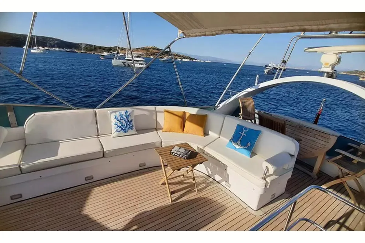 Deck of Sirocco, a Gulet Motoryacht yacht at Fethiye, Turkey