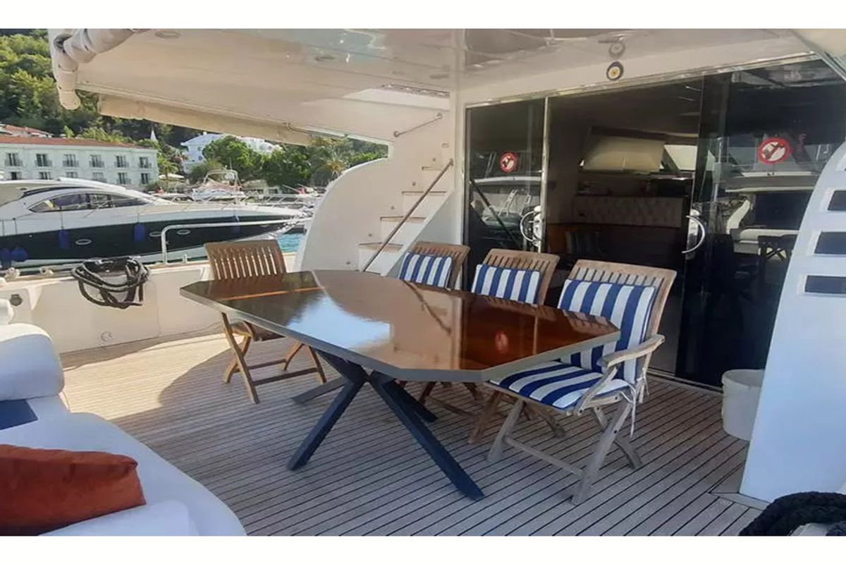 Deck of Sirocco, a Gulet Motoryacht yacht at Fethiye, Turkey