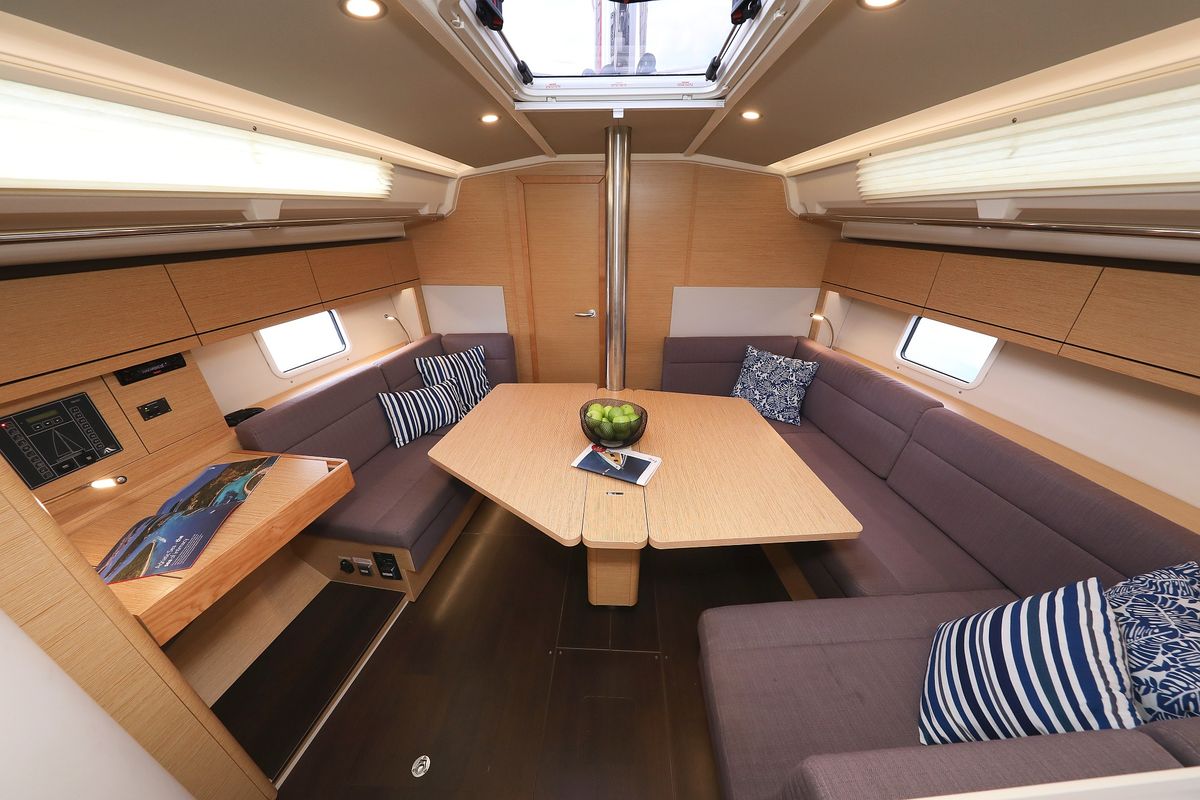 Salon of Blue Eagle, a Hanse Yachts Hanse 418 sailboat at Grad Kaštela, Croatia