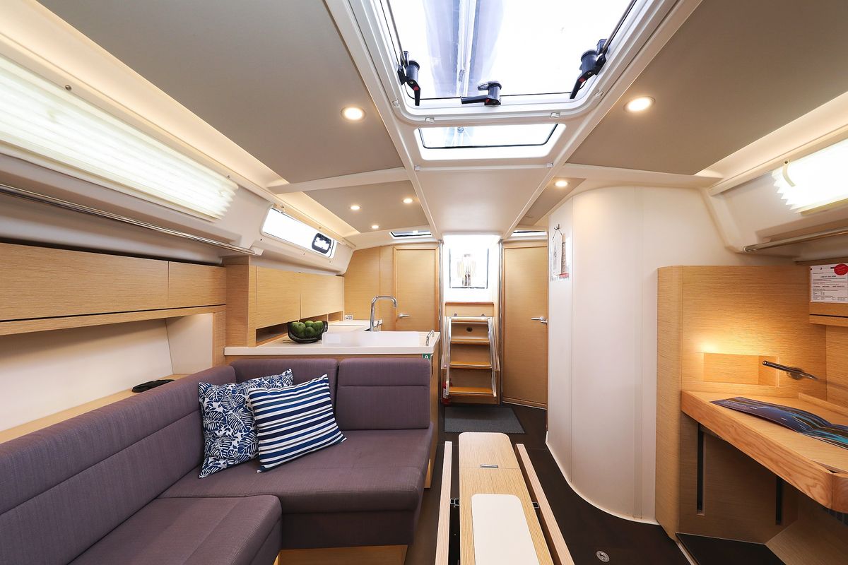 Salon of Blue Eagle, a Hanse Yachts Hanse 418 sailboat at Grad Kaštela, Croatia