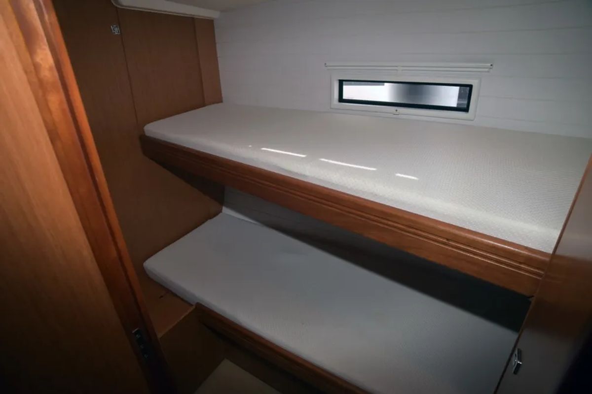 Cabin on Agamemnon, a Bavaria Cruiser 56 sailboat at Kavala, Greece