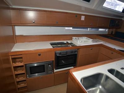 Galley of Agamemnon, a Bavaria Cruiser 56 sailboat at Kavala, Greece