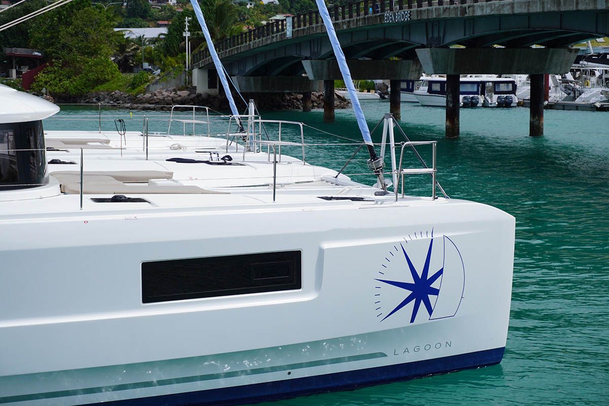 Ghost Buster, a Lagoon 46 catamaran at Seychelles, Eden Island Marina, Seychelles