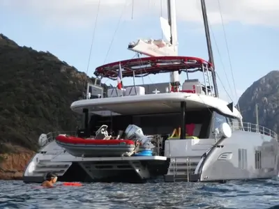 Galley of Liberta, a Sunreef Yachts Sunreef 50 catamaran at Alameda, United States