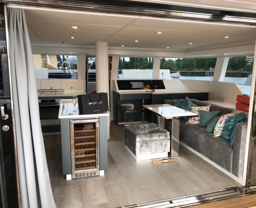 Salon of Liberta, a Sunreef Yachts Sunreef 50 catamaran at Alameda, United States