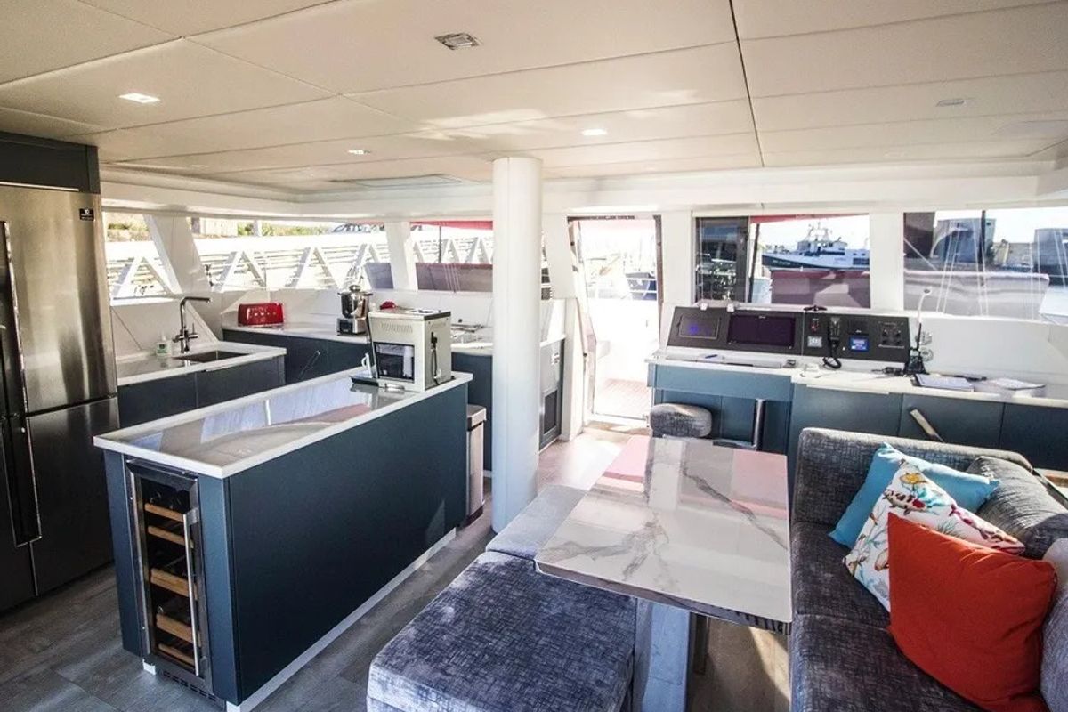Exterior view of Liberta, a Sunreef Yachts Sunreef 50 catamaran at Alameda, United States
