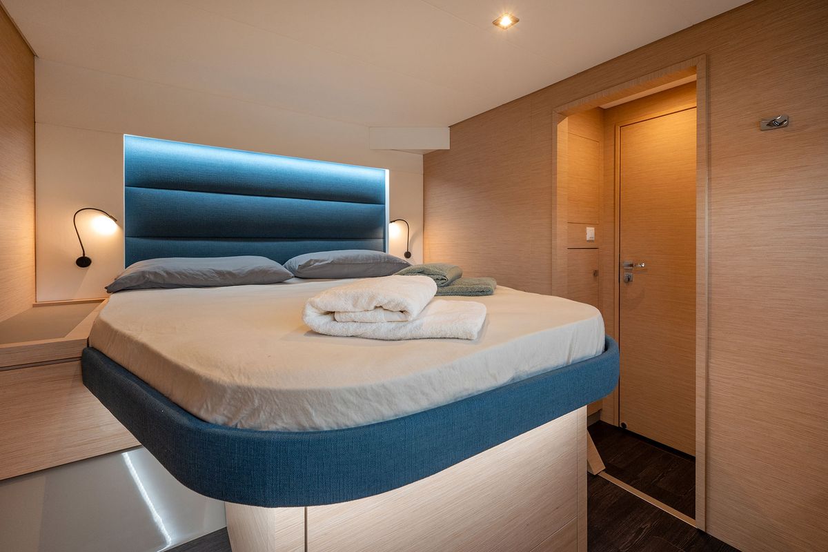 Cabin on Smeralda - A/C, Generator, Water maker , a Fountaine Pajot Tanna 47 catamaran at Castellammare di Stabia, Italy