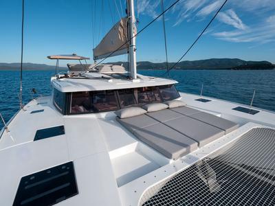 Deck of Smeralda - A/C, Generator, Water maker , a Fountaine Pajot Tanna 47 catamaran at Castellammare di Stabia, Italy