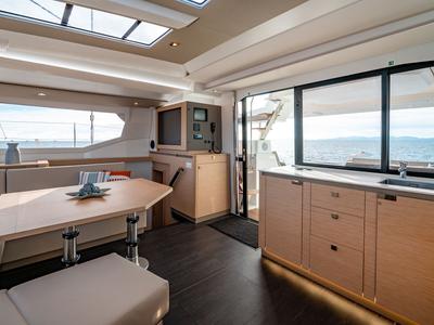 Salon of Smeralda - A/C, Generator, Water maker , a Fountaine Pajot Tanna 47 catamaran at Castellammare di Stabia, Italy