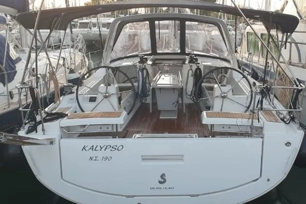 Cockpit of Kalypso, a Beneteau Oceanis 41.1 sailboat at Kos, Greece