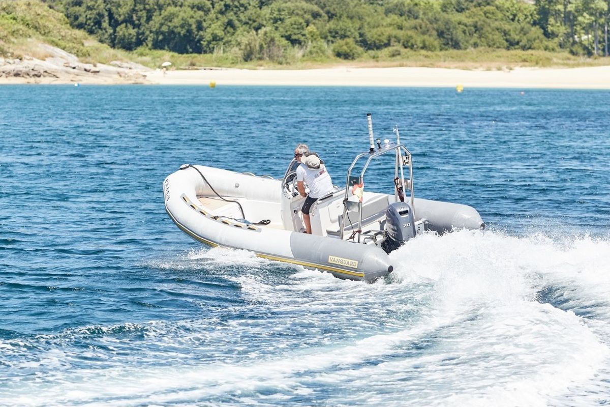 Exterior view of Sailway Siete, a Gulet Vanguard DR-560 motorboat at Vigo, Spain