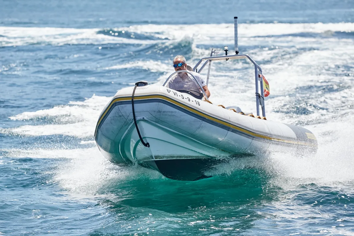 Exterior view of Sailway Siete, a Gulet Vanguard DR-560 motorboat at Vigo, Spain
