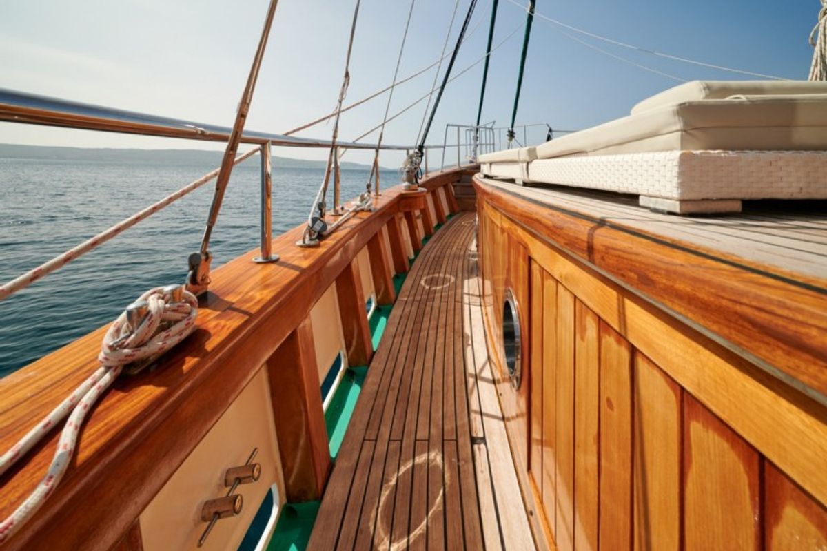 Deck of QUEEN OF ADRIATIC, a Gulet Gulet gulet at Grad Kaštela, Croatia