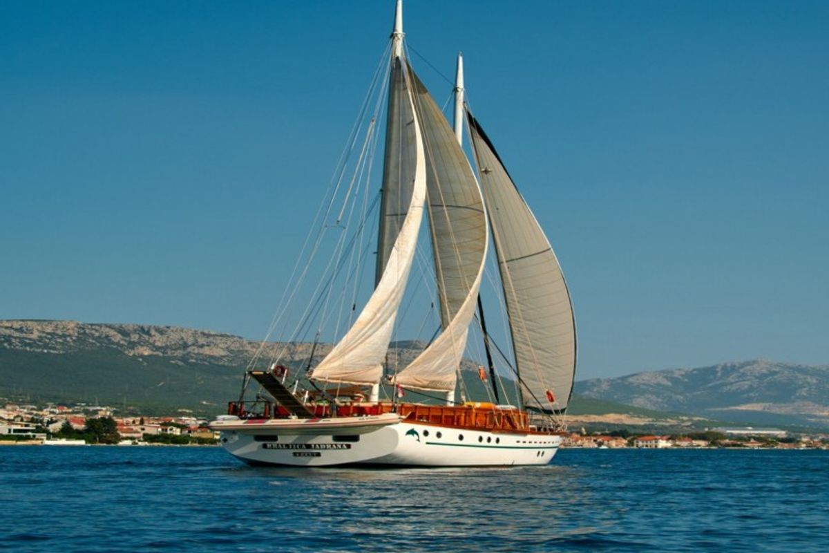 Exterior view of QUEEN OF ADRIATIC, a Gulet Gulet gulet at Grad Kaštela, Croatia