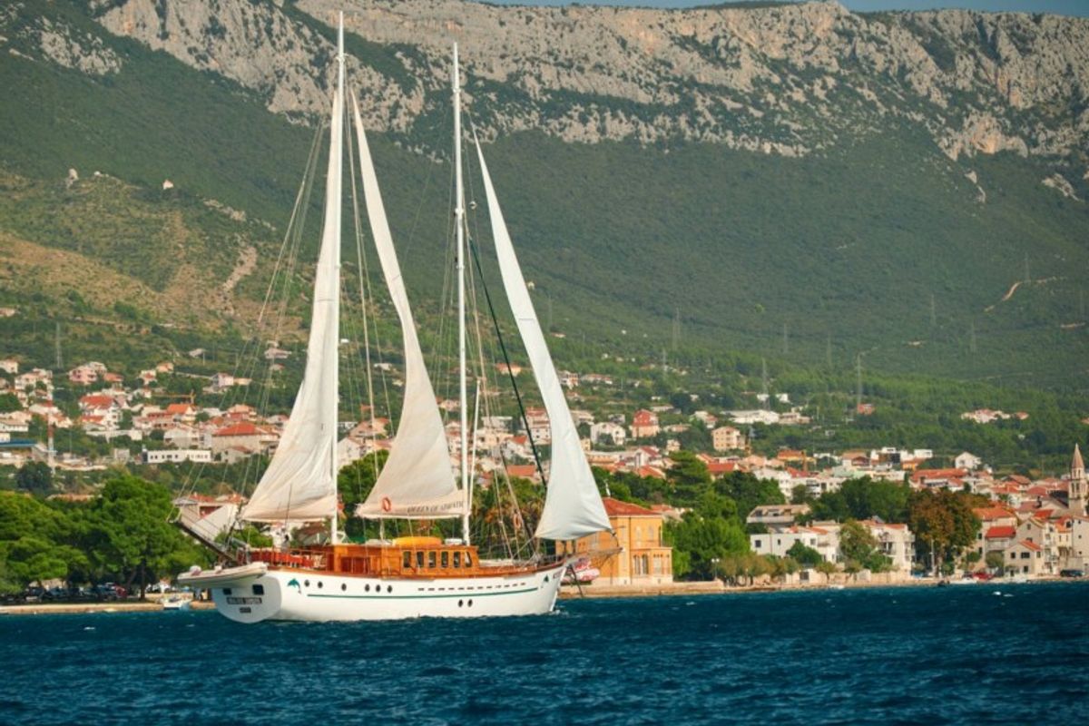 Exterior view of QUEEN OF ADRIATIC, a Gulet Gulet gulet at Grad Kaštela, Croatia