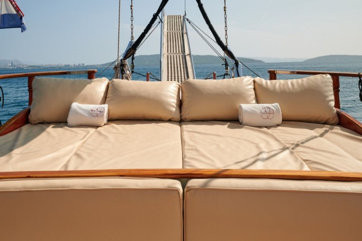 Deck of QUEEN OF ADRIATIC, a Gulet Gulet gulet at Grad Kaštela, Croatia