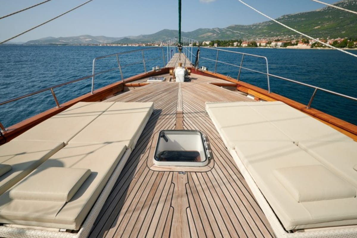 Deck of QUEEN OF ADRIATIC, a Gulet Gulet gulet at Grad Kaštela, Croatia