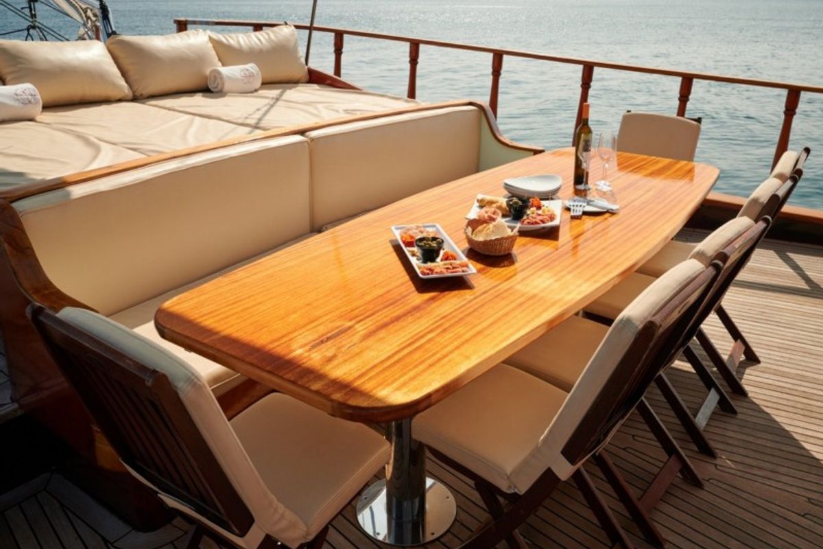 Deck of QUEEN OF ADRIATIC, a Gulet Gulet gulet at Grad Kaštela, Croatia