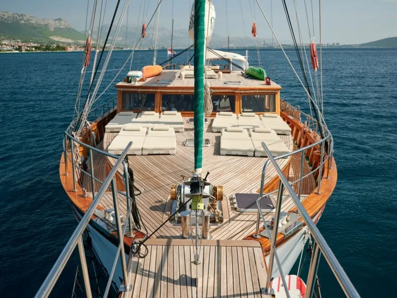 Deck of QUEEN OF ADRIATIC, a Gulet Gulet gulet at Grad Kaštela, Croatia