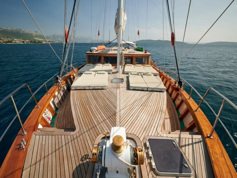 Deck of QUEEN OF ADRIATIC, a Gulet Gulet gulet at Grad Kaštela, Croatia