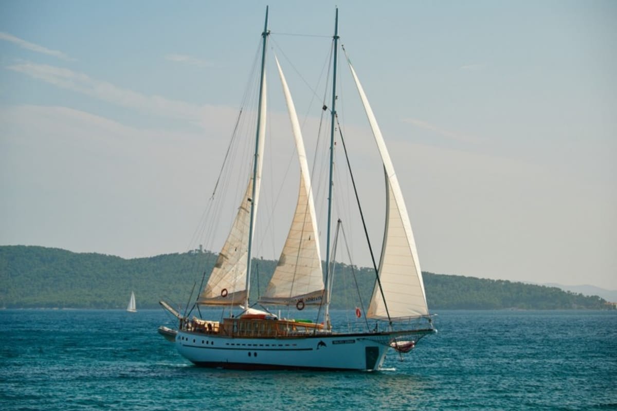Exterior view of QUEEN OF ADRIATIC, a Gulet Gulet gulet at Grad Kaštela, Croatia