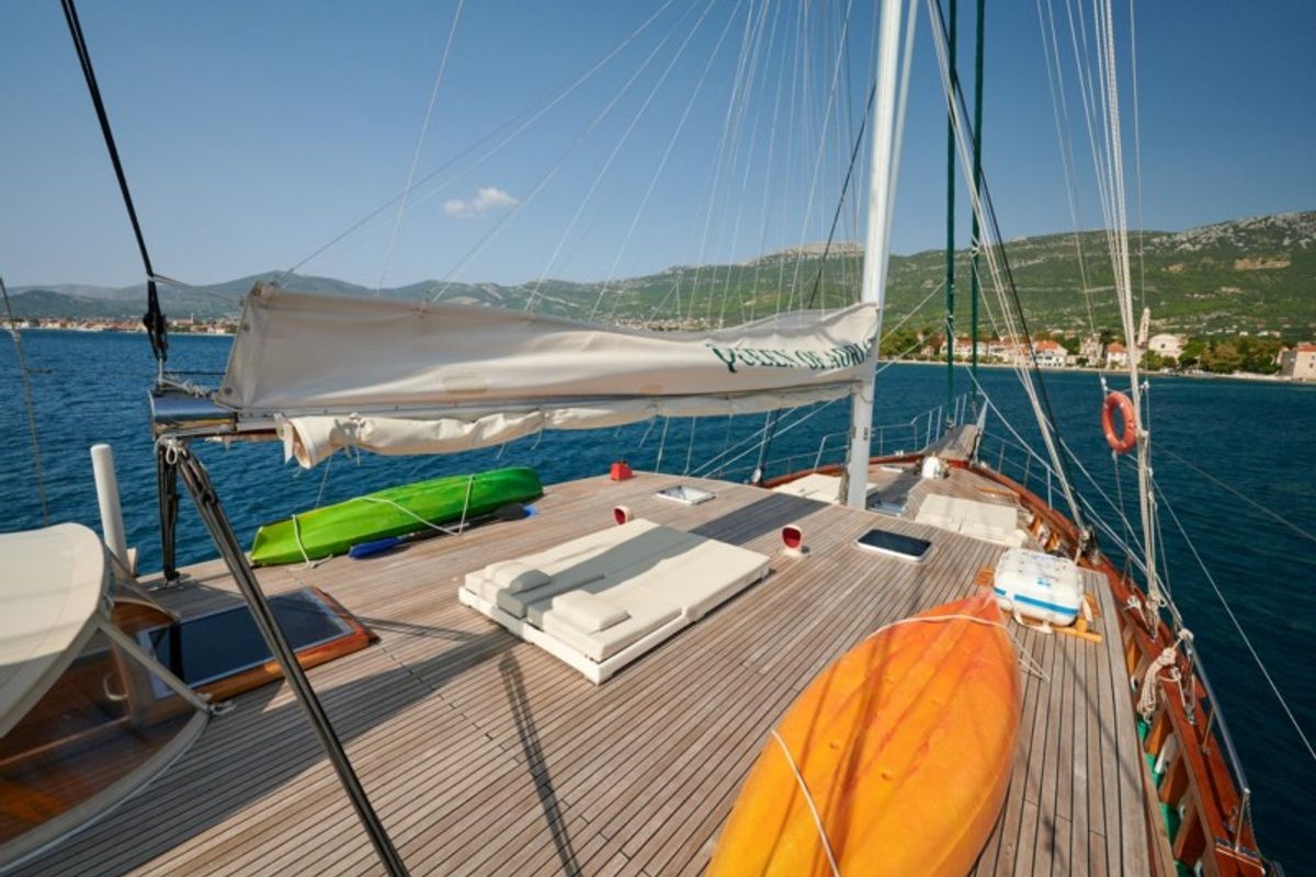 Deck of QUEEN OF ADRIATIC, a Gulet Gulet gulet at Grad Kaštela, Croatia