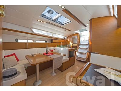 Salon of Geva I, a Jeanneau Sun Odyssey 419 sailboat at Municipal Unit of Rhodes, Greece