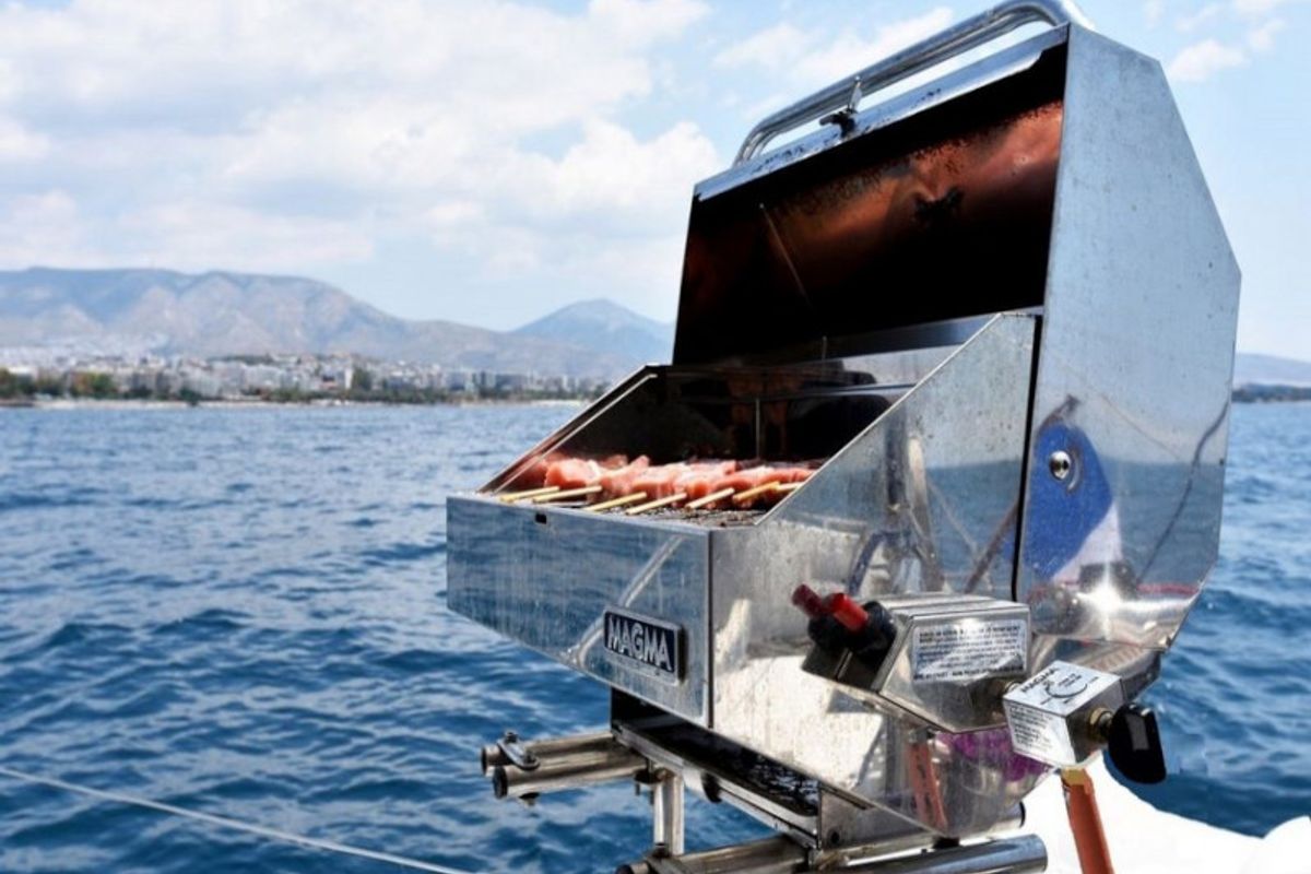 Omiros II, a Lagoon 450 Fly catamaran at Athens, Greece