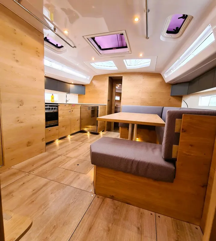 Salon of First Edition, a Elan Impression 45 sailboat at Grad Šibenik, Croatia