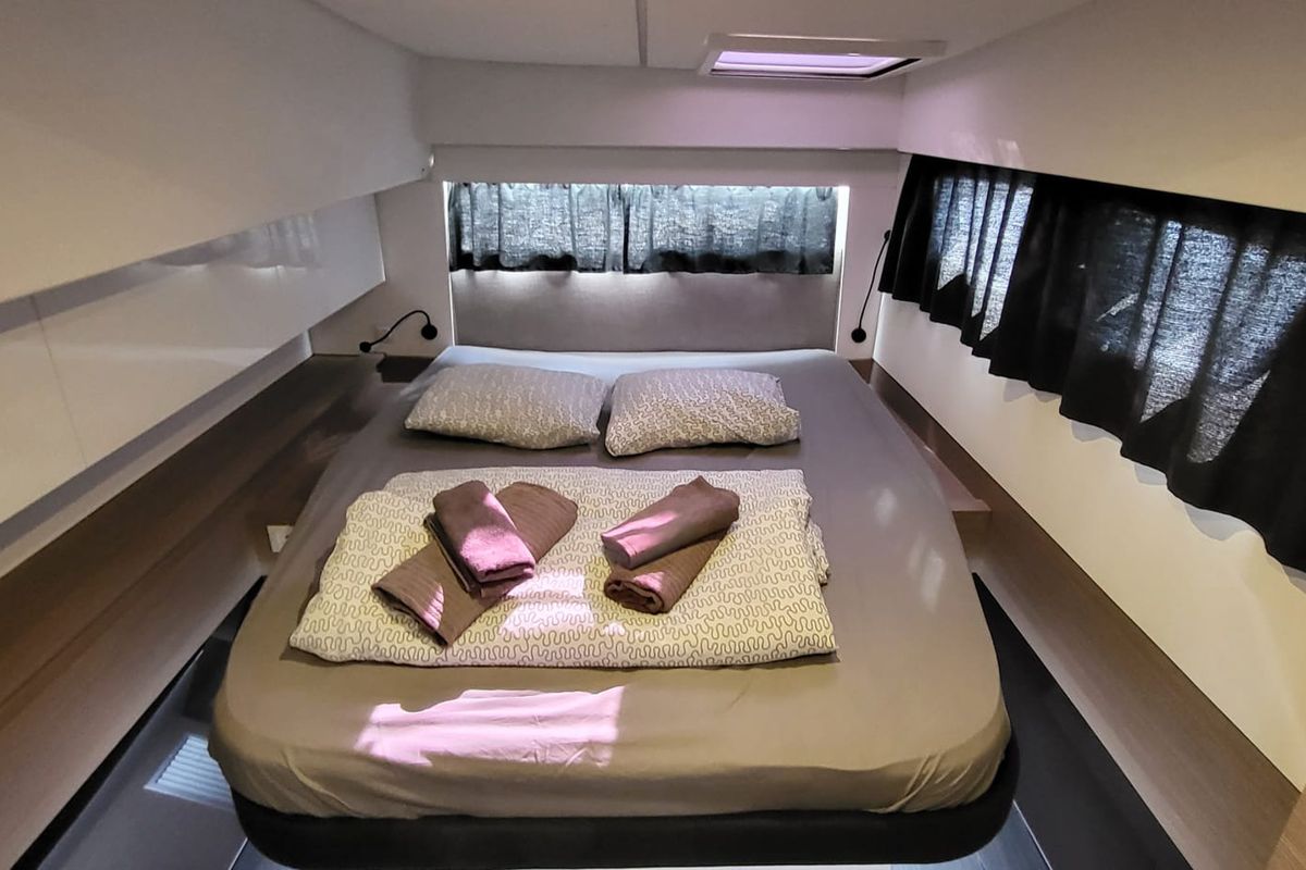 Cabin on Balu, a Fountaine Pajot Elba 45 catamaran at Grad Biograd na Moru, Croatia