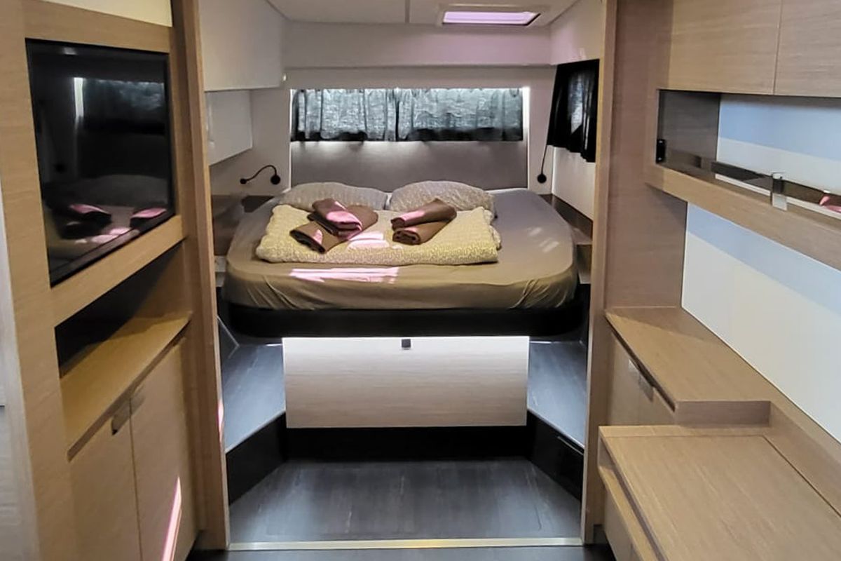 Cabin on Balu, a Fountaine Pajot Elba 45 catamaran at Grad Biograd na Moru, Croatia