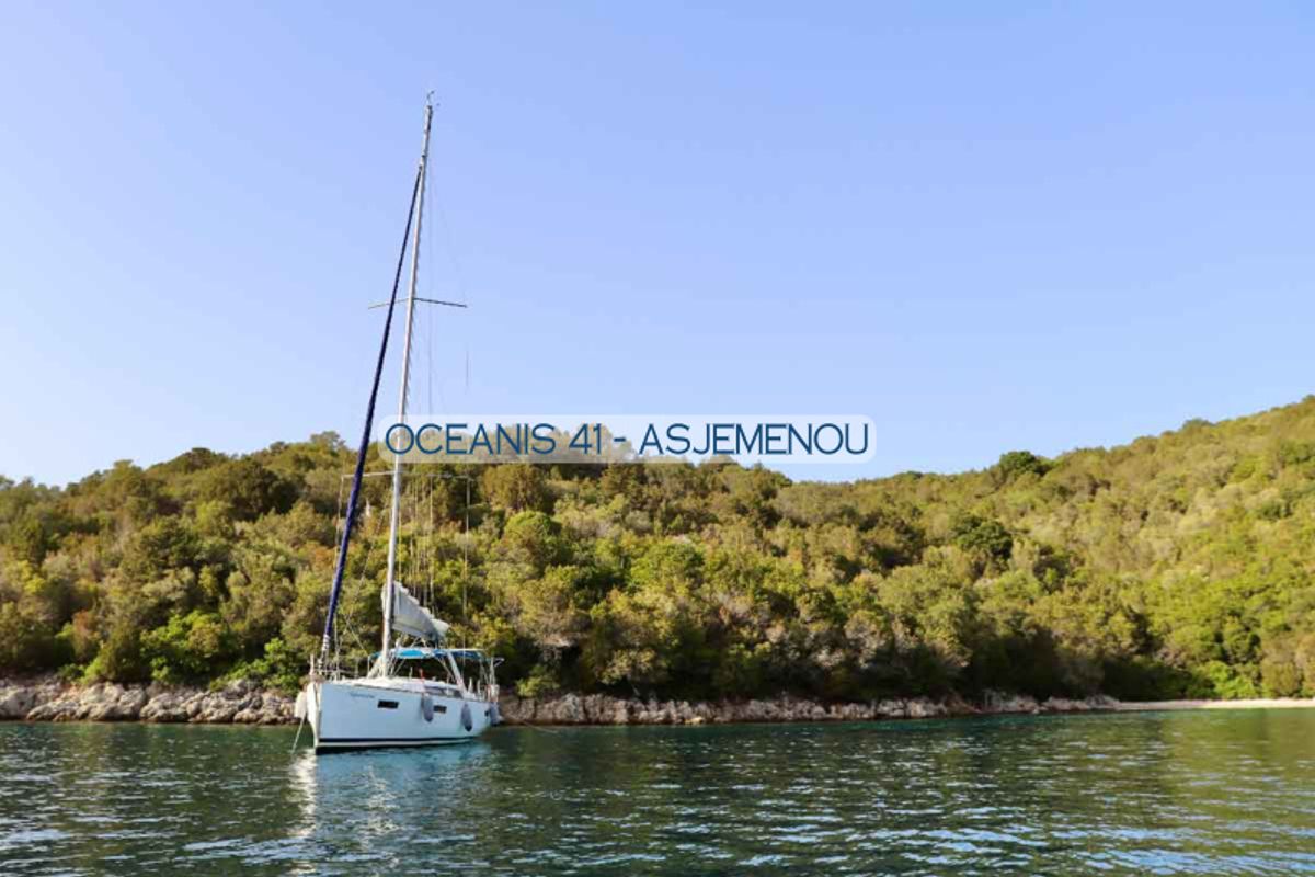Exterior view of Comfort, a Beneteau Oceanis 41 sailboat at Gouvia, Greece