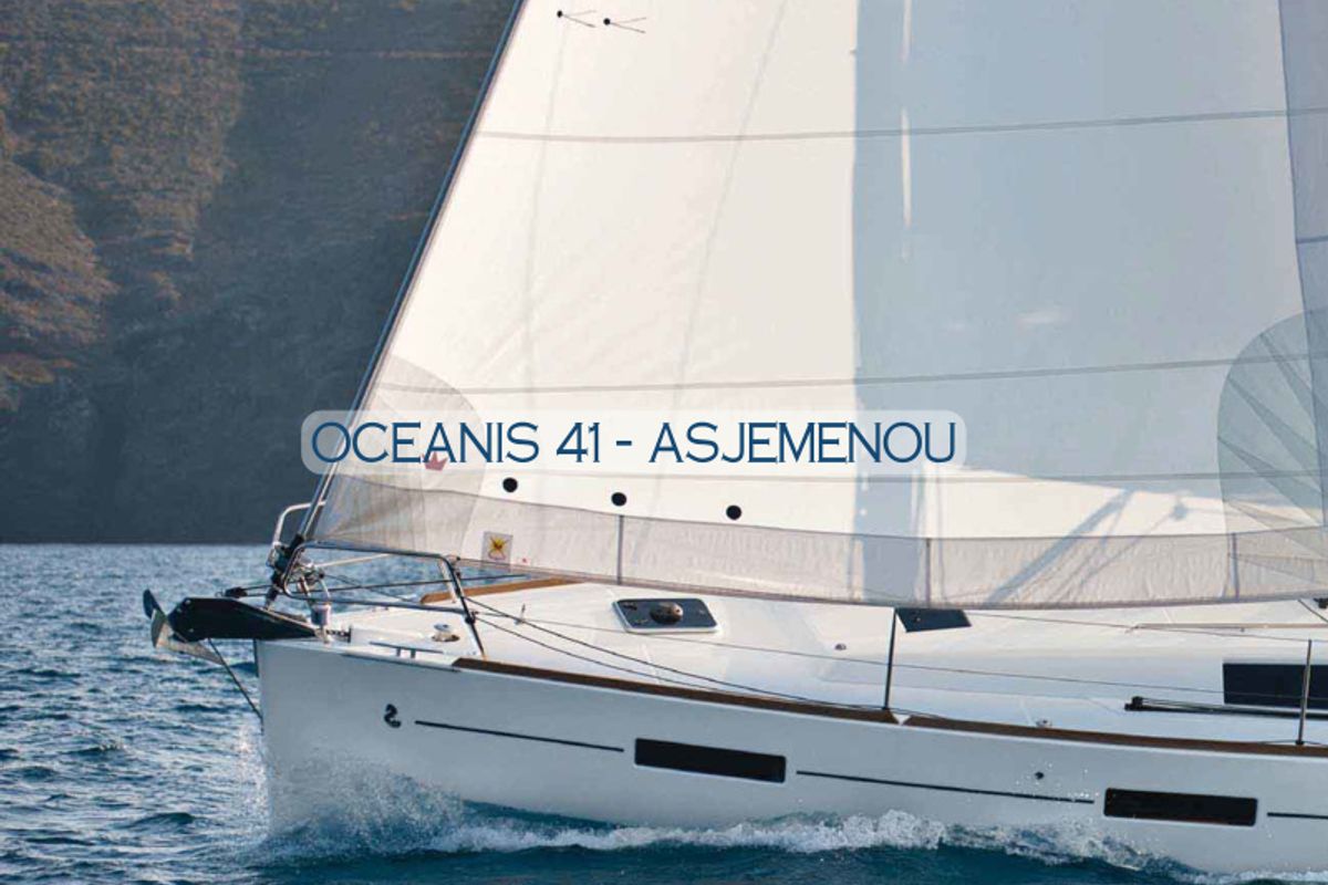 Exterior view of Comfort, a Beneteau Oceanis 41 sailboat at Gouvia, Greece
