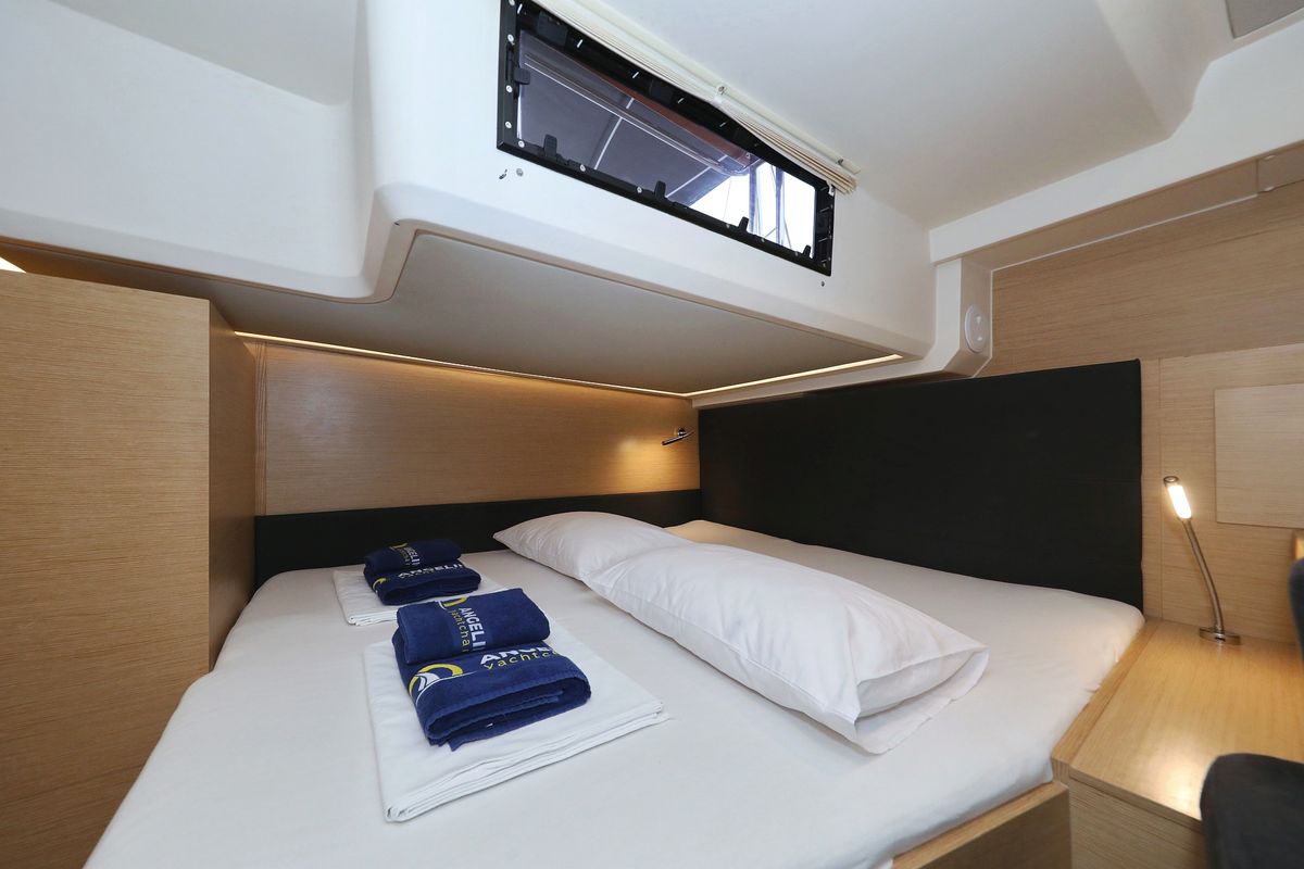Cabin on Air King, a Hanse Yachts Hanse 548 sailboat at Grad Trogir, Croatia