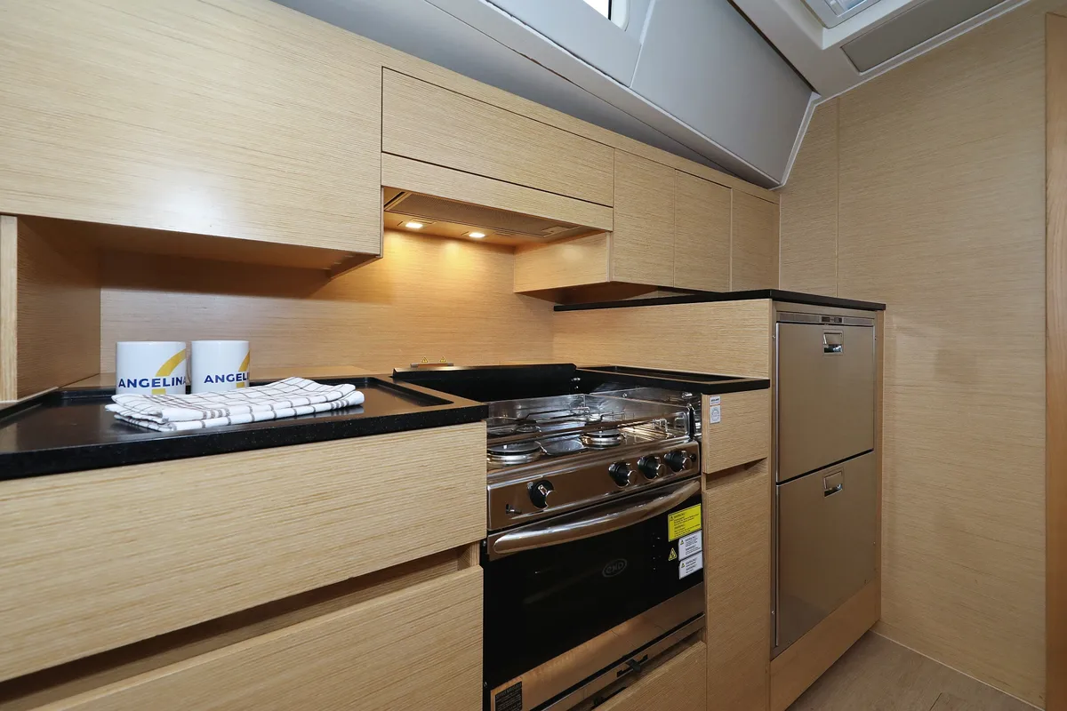 Galley of Air King, a Hanse Yachts Hanse 548 sailboat at Grad Trogir, Croatia