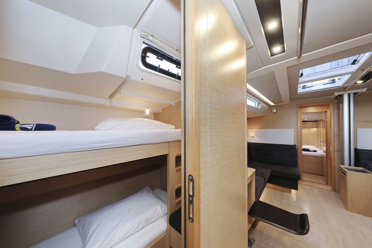 Cabin on Air King, a Hanse Yachts Hanse 548 sailboat at Grad Trogir, Croatia